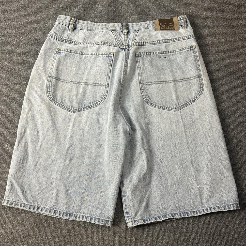 Vintage Marithe Francois Girbaud Denim Shorts Mens 38 Light Wash Baggy 90s